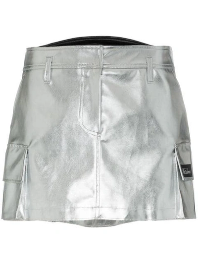 Shop We11 Done Side Pocket Utility Mini Skirt In Metallic