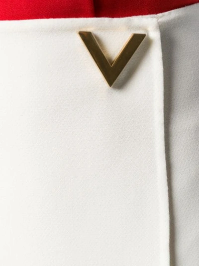 Shop Valentino A-line Logo Skirt In White