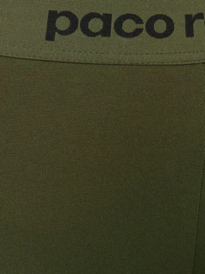 Shop Paco Rabanne Logo Waistband Stirrup Leggings In Green