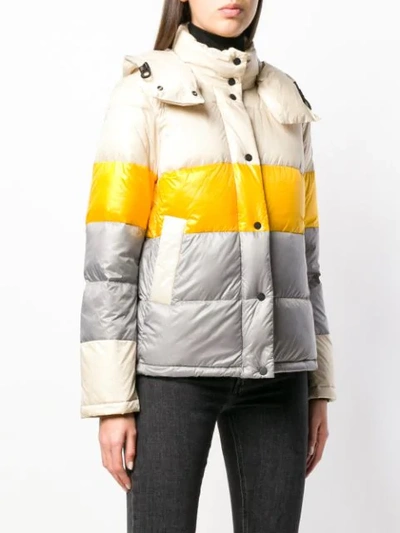 Shop Peuterey Colour Block Padded Jacket In Neutrals