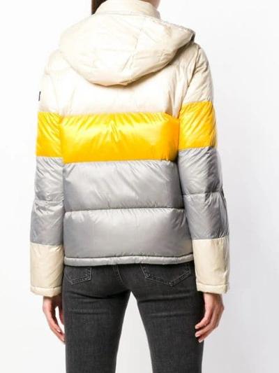 Shop Peuterey Colour Block Padded Jacket In Neutrals