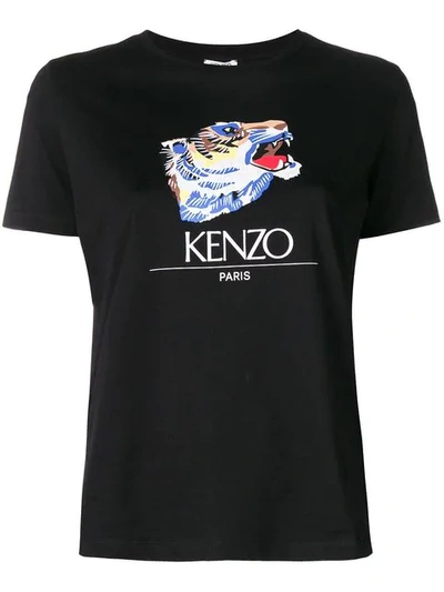 Shop Kenzo Tiger Head T-shirt - Black