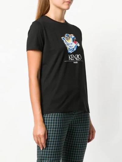 Shop Kenzo Tiger Head T-shirt - Black