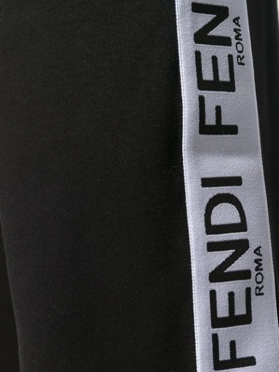 FENDI LOGO STRIPE TRACK PANTS - 黑色