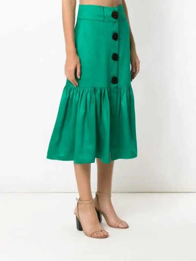 Shop Adriana Degreas Midi Italia Skirt In Green