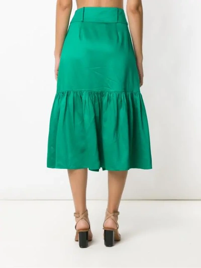Shop Adriana Degreas Midi Italia Skirt In Green