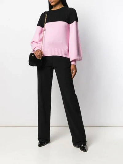 ALEXANDER MCQUEEN CASHMERE TWO-TONE JUMPER - 粉色