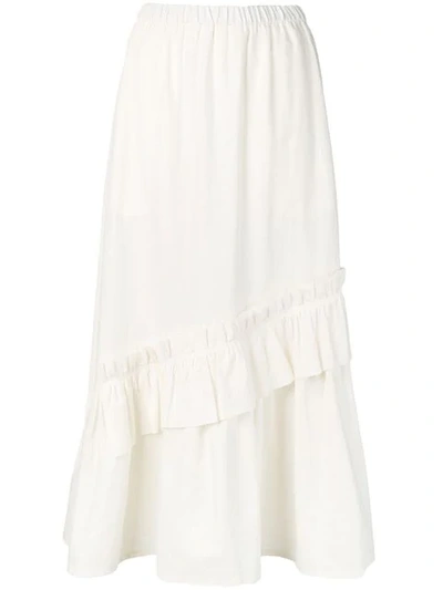 Shop Neul High Waisted Ruched Skirt In White