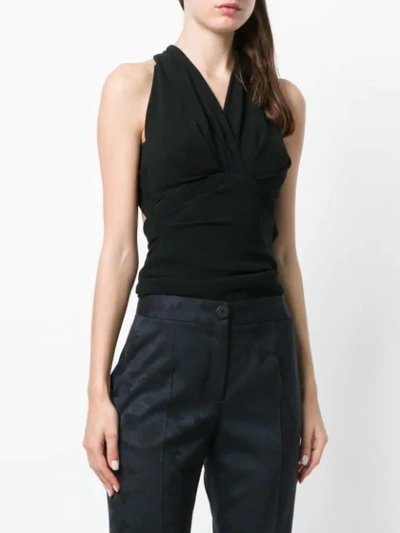 Shop Talbot Runhof Crisscross Back Blouse In Black