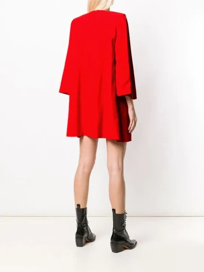 Shop Alexander Mcqueen Flared Mini Dress In Red