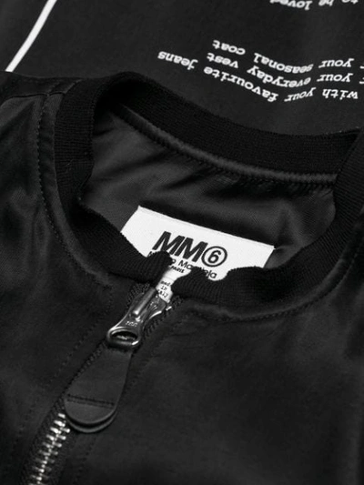 Shop Mm6 Maison Margiela Under Construction Bomber Jacket In Black