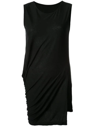 Shop Yohji Yamamoto Ruched Long Tank Top - Black