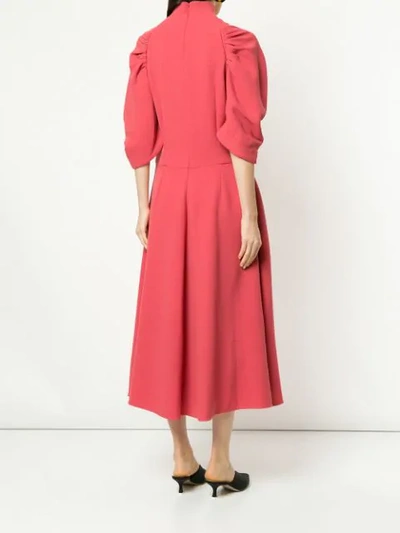Shop Emilia Wickstead Flared Dress In Red