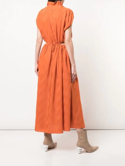 Shop Fendi Cut-out Detail Dress In Orange