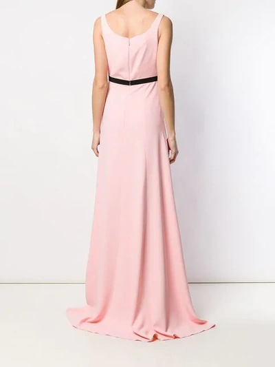 Shop Gucci Floral Embellished Gown In Pink