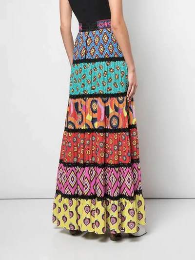 Shop Alice And Olivia Lesa Maxi Skirt In Blue