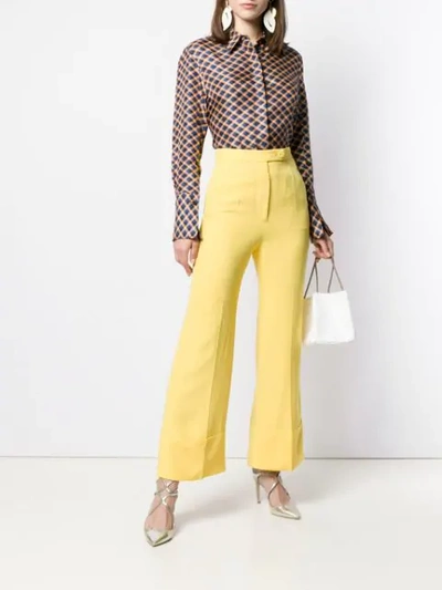 Shop Sara Battaglia Bootcut Trousers In Yellow