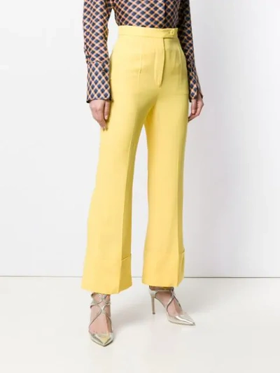 Shop Sara Battaglia Bootcut Trousers In Yellow
