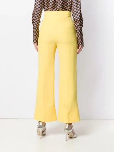 Shop Sara Battaglia Bootcut Trousers In Yellow