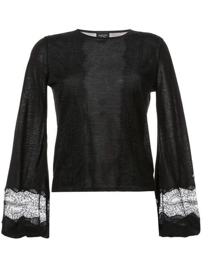 Shop Giambattista Valli Bell-sleeve Sweater In Black
