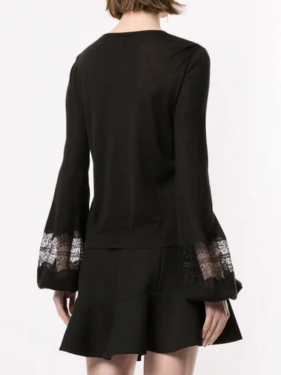 Shop Giambattista Valli Bell-sleeve Sweater In Black