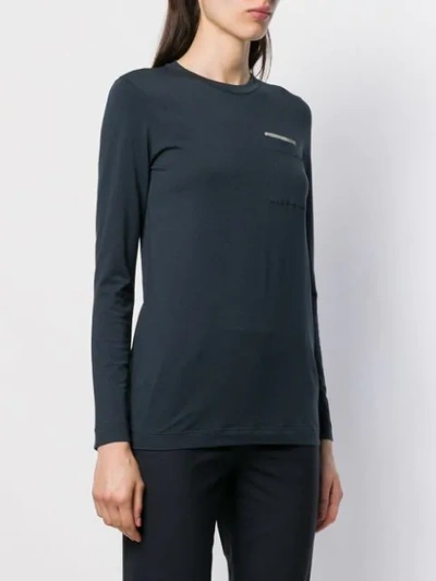 Shop Brunello Cucinelli Chest Pocket T-shirt In Blue