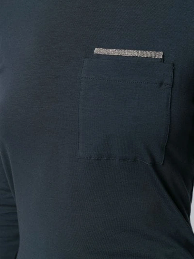 Shop Brunello Cucinelli Chest Pocket T-shirt In Blue
