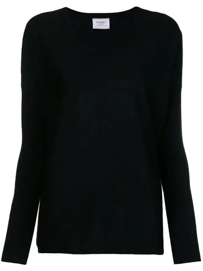 Shop Snobby Sheep V-neck Sweater In Black