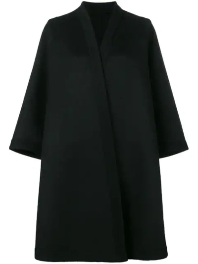 Pre-owned A.n.g.e.l.o. Vintage Cult Wrap Coat In Black