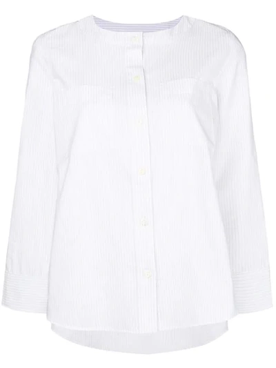 Shop Apc Collarless Longsleeved Shirt In White