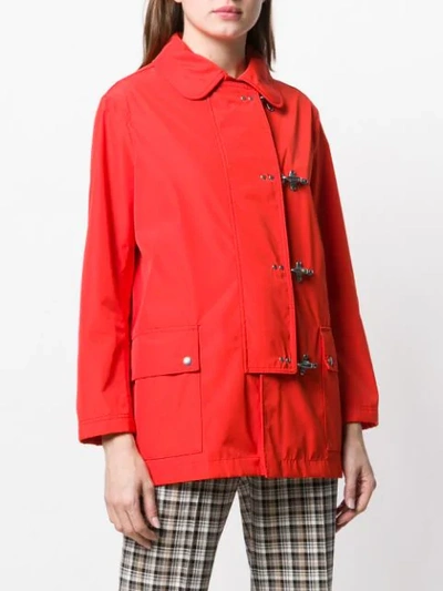 Shop Fay Hook Overshirt Jacket In Red