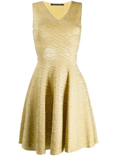 Shop Antonino Valenti Brocade Flared Dress In Yellow