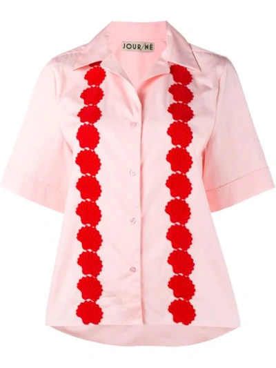 Shop Jour/né Shell Embroidered Shirt - Pink