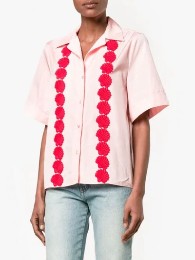 Shop Jour/né Shell Embroidered Shirt - Pink
