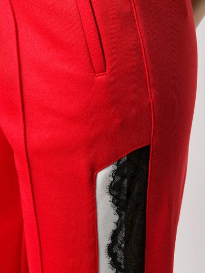 Shop Pinko Flared Track Trousers In Red