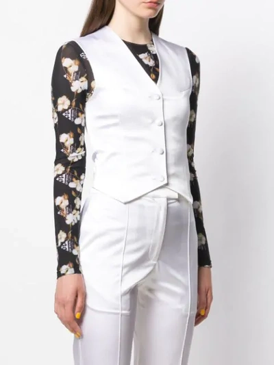 Shop House Of Holland Classic Fitted Waistcoat In White