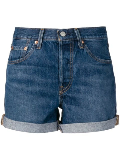Shop Levi's Short Denim Shorts In Blue