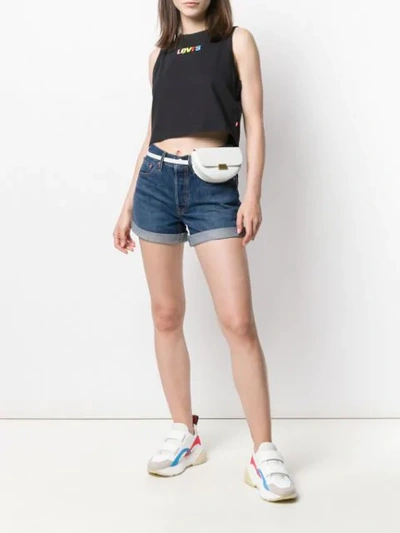 Shop Levi's Short Denim Shorts In Blue