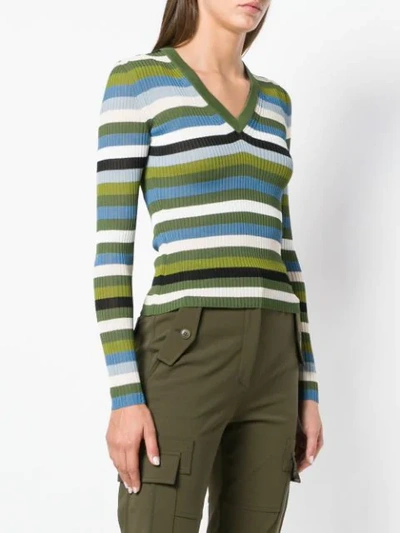 Shop Altuzarra V-neck Knitted Top In Green