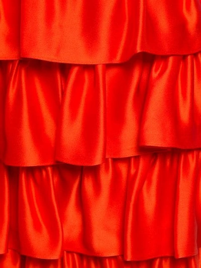 Shop Stella Mccartney Ruffled Midi Skirt In Red