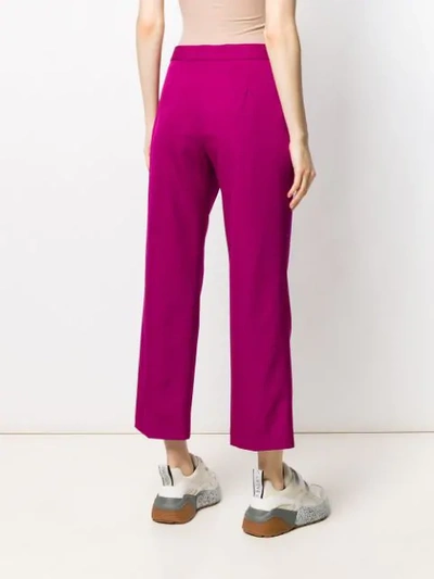 Shop Stella Mccartney Cropped Tailored Trousers In Purple