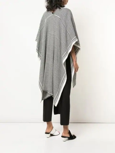 Shop Voz Full Stripe Knitted Duster In Black