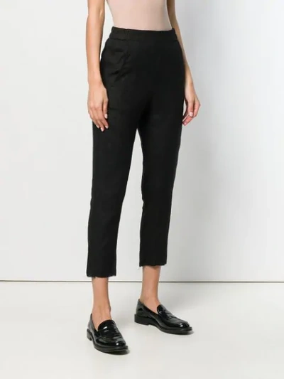 Shop Ann Demeulemeester Cropped Trousers - Black