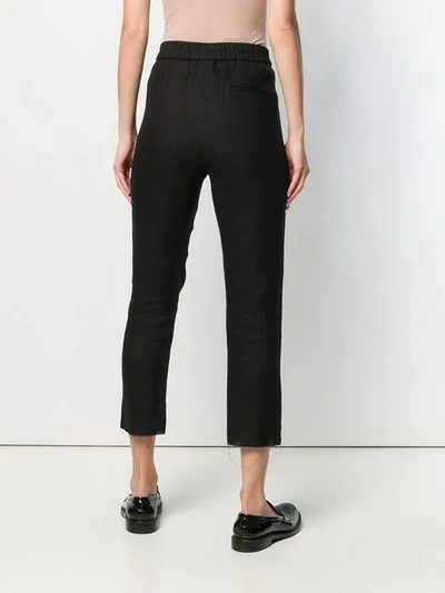 Shop Ann Demeulemeester Cropped Trousers - Black