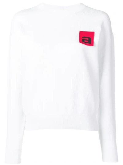 Shop Alexander Wang Logo Knit Jumper In White