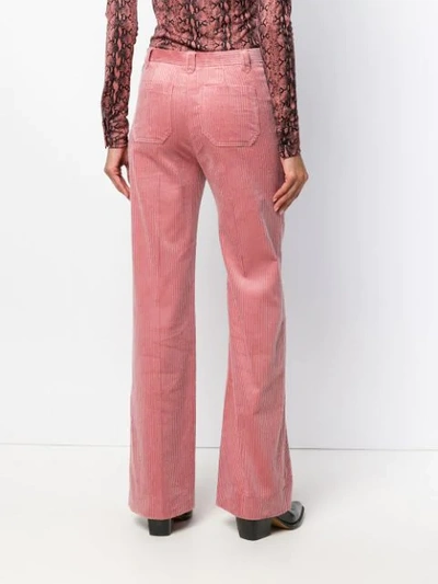 Shop Alexa Chung Flared Corduroy Trousers - Pink