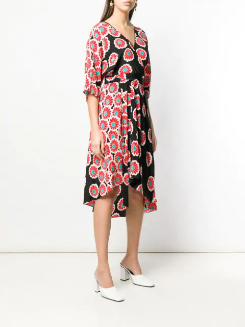 Diane Von Furstenberg Eloise Blossom Print Silk Charmeuse Wrap Dress In ...