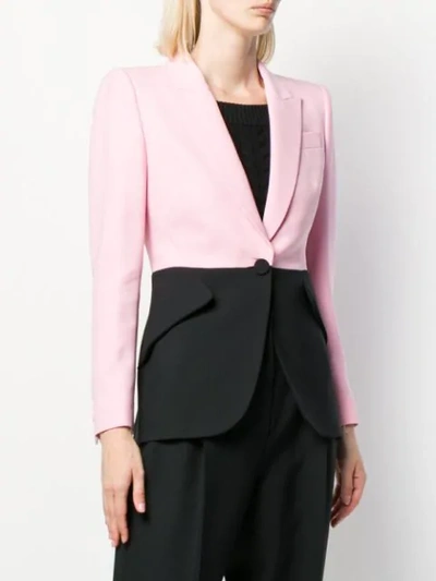 Shop Alexander Mcqueen Two-tone Blazer - Pink