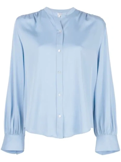 Shop Vince Shirred Back Blouse In Blue