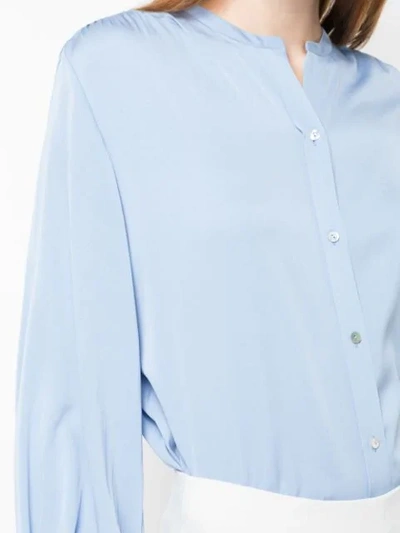 Shop Vince Shirred Back Blouse In Blue